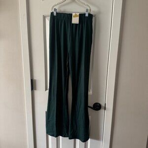 Crown of Hearts Girls Dark Green Flare Leg Elastic Waist Pants Size L Large